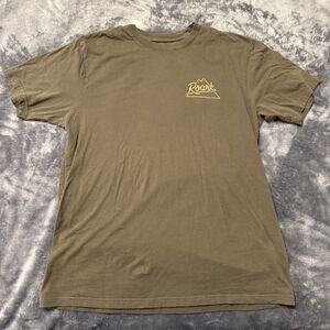 Roark Men's Peaking Short Sleeve T-Shirt Organic Cotton Army Green Size Large